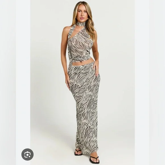 Lioness -Endless Maxi Skirt & Lux TieTop - Zebra - Size S - Picture 3 of 5
